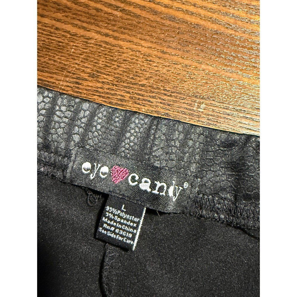 NWT Eye Candy Black Pebble Texture Leggings Pants Women's Size L - Picture 3 of 14